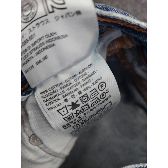 Levis 501 Shorts Womens 30‎ Blue Button Fly Cut Off Raw hem Grunge 3" inseam - Picture 4 of 13